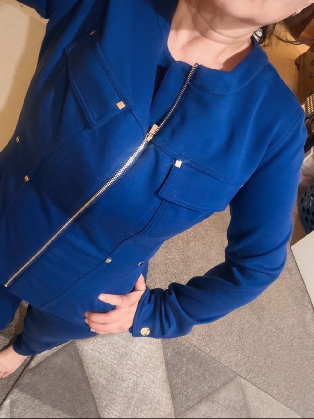 C. Wonder Royal Blue Zip-Front Blazer Jacket- Preloved